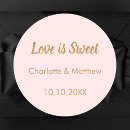 Search for love is sweet wedding stickers Elegant