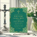 Search for green first communion invitations Leaves