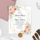Search for gold frame bridal shower invitations Watercolor flowers