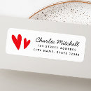 Search for valentines return address labels Red and white