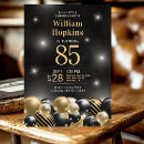 Search for gold 85th birthday invitations Black