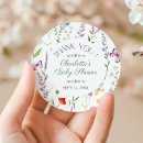 Search for baby shower favour stickers A little wildflower