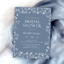 Search for blue floral bridal shower invitations Elegant
