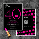 Search for glam 40th birthday invitations Typography