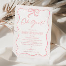 Search for bow baby girl shower invitations Modern