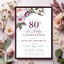 Search for plum birthday invitations Eighty
