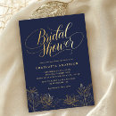 Search for navy and gold bridal shower invitations Elegant