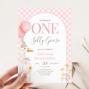 Search for gingham birthday invitations Silly goose