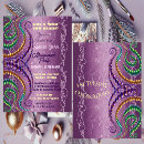 Search for mardi gras beads invitations Purple green gold