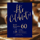 Search for blue invitation 60th birthday invitations Script typography