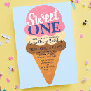 Search for ice cream 1st birthday invitations Sweet one