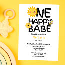 Search for yellow 1st birthday invitations Happy face