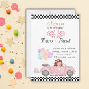 Search for pink race car invitations Growing up two fast