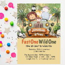 Search for cars 1st birthday invitations Race on over