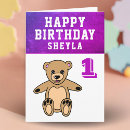 Search for teddy bear 1st birthday cards First