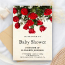Search for red rose baby shower invitations Rustic