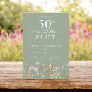 Search for pretty 50th birthday invitations Watercolor