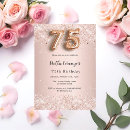 Search for rose 75th birthday invitations 75 years old