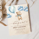 Search for beige blue baby shower invitations We can bearly wait