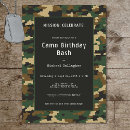 Search for camouflage birthday invitations Masculine