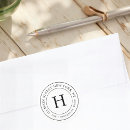 Search for monogrammed address stickers Black and white