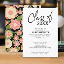 Search for floral graduation invitations Girly