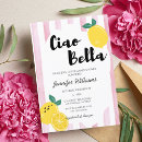 Search for lemon baby girl shower invitations Ciao bambina