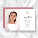 Search for pink cross first communion invitations Catholic