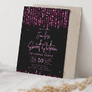 Search for stars sweet 16 invitations Hot pink