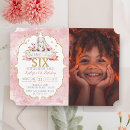 Search for turning 6 invitations Pink