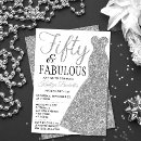 Search for silver black white 50th birthday invitations Fifty and fabulous