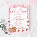 Search for strawberry baby girl shower invitations Cute