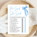 Search for he said she said bridal games Bow