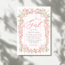 Search for bow baby girl shower invitations Watercolor