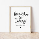 Search for thank you for coming signs Black and white