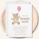 Search for bear baby girl shower invitations Whimsical