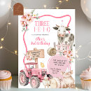 Search for pink farm birthday invitations Girl