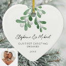 Search for mistletoe christmas tree decorations Our first christmas engaged