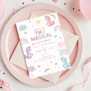 Search for unicorn 2nd birthday invitations Two