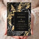 Search for black gold floral wedding invitations Marble