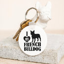 Search for love french bulldog key rings Dog lover