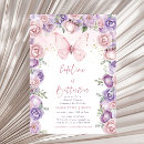 Search for pink and purple butterfly invitations Butterflies