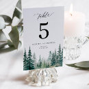 Search for winter wedding table cards Pine forest