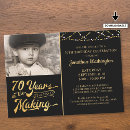 Search for black gold 70th birthday invitations Vintage