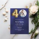 Search for man 40th birthday invitations Navy blue