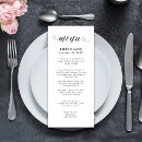 Search for fancy wedding menus Black and white