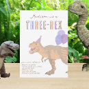 Search for three rex girl birthday invitations Cute