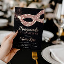 Search for pink and black masquerade party invitations For her