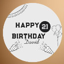 Search for elegant 21st birthday stickers Twenty one
