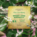 Search for gold green sweet 16 invitations Glam